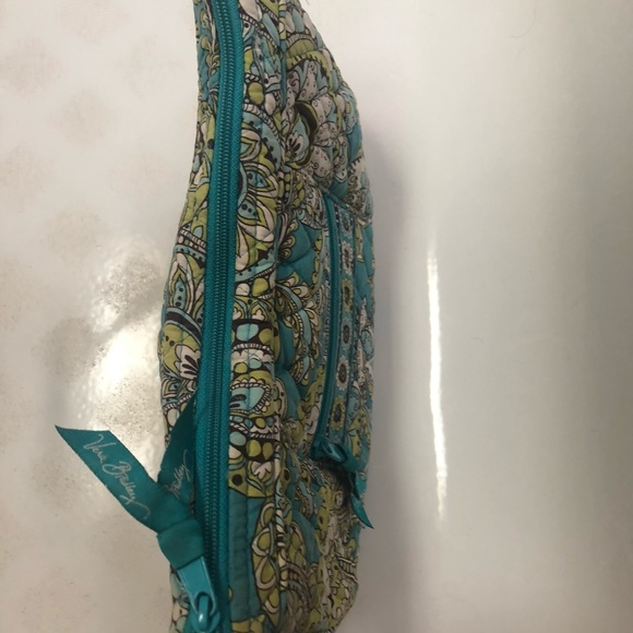 VERA BRADLEY Aqua Lime Green & White Shoulder Bag Island 🌴 Blooms Retired - Picture 3 of 11